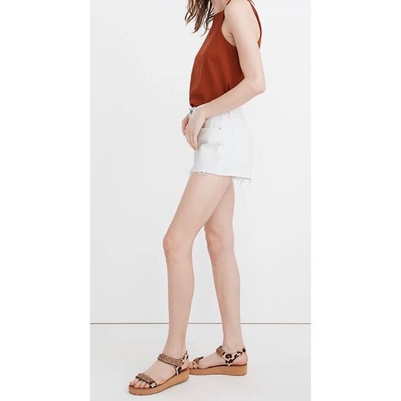 Madewell Relaxed Denim Shorts White Button Fly Jean Shorts Style# MC904 Sz 23 - Picture 15 of 16